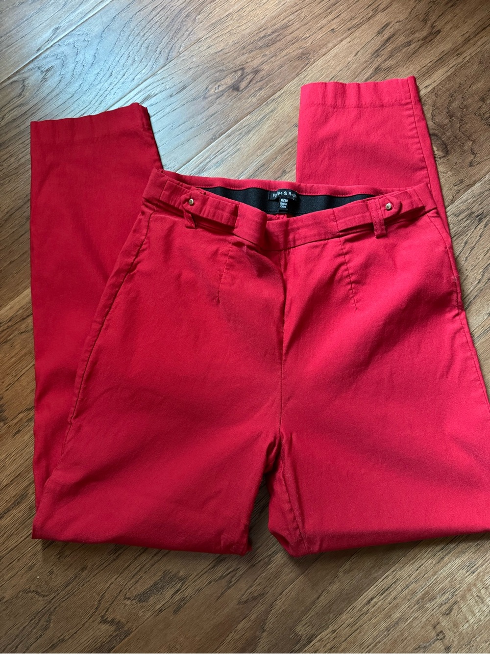 Women's Bright Red Straight-Leg Trousers
